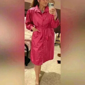 Barbie Pink Vintage Trenchcoat Pink Trench Nylon Trench Womens 5/6